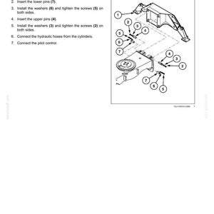 May include: Diagram illustrating the installation of stabilizers, with numbered components and instructions. Includes a stabilizer frame, pins, washers, and screws. Text at the top reads "Frames and ballasting - Stabilizers" and "Stabilizers - Install".