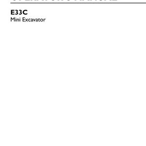 May include: The white cover of an original operator's manual for a New Holland Construction E33C mini excavator. The text reads: ORIGINAL INSTRUCTIONS OPERATOR'S MANUAL E33C Mini Excavator. Bottom text includes part number 51539987, 1st edition, November 2018.