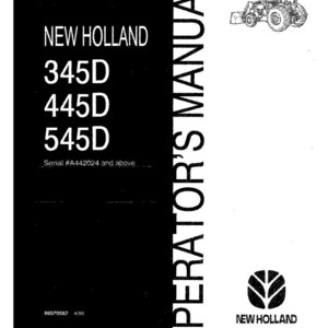 New Holland 345d, 445D, 545D Tractor Loader Backhoe Operator Owners Operation Manual | Instant PDF Download image 3