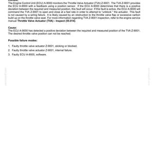 May include: A document detailing fault codes for electrical systems. The text includes the code "17442-Permanent governor deviation for valve" and describes potential causes and failure modes. The document also includes the date 08/11/2016.