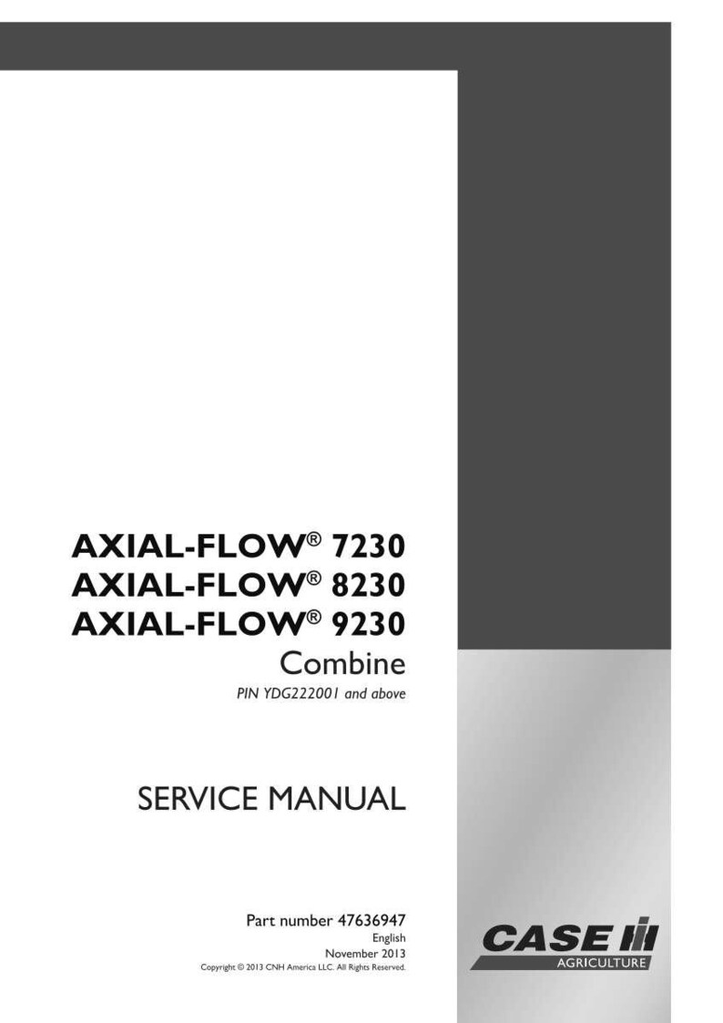 Pu&ograve; includere: Un manuale di servizio per le mietitrebbie Axial-Flow 7230, 8230 e 9230. La copertina &egrave; bianca con testo nero e un bordo grigio scuro. Il logo Case IH Agriculture si trova in basso a destra.