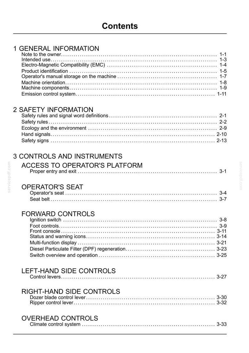 Puede incluir: Una p&aacute;gina de contenido de manual, que enumera secciones como 'Informaci&oacute;n general', 'Informaci&oacute;n de seguridad' y 'Controles e instrumentos'. El texto es negro sobre un fondo blanco.