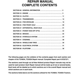 New Holland Tc48da, TC55DA Tractor Service Repair Workshop Manual PDF | Instant PDF Download image 3