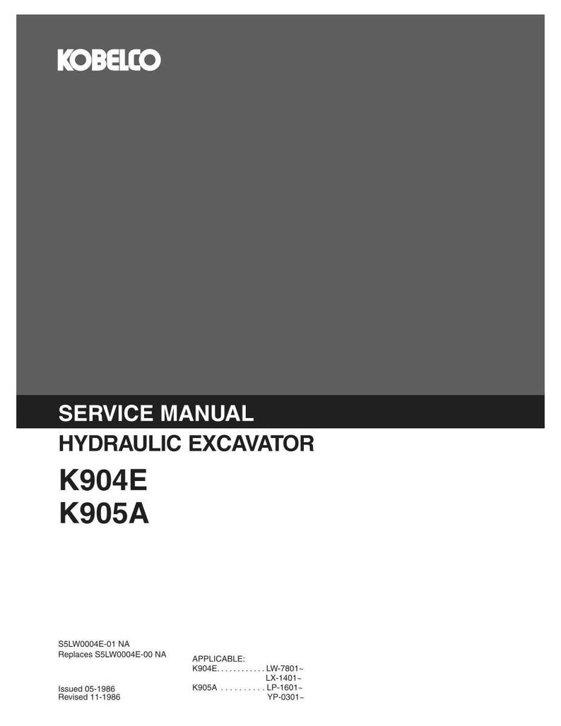 Kobelco K904E, K905A Hydraulic Excavator Service Repair Workshop Manual | Instant PDF Download image 3