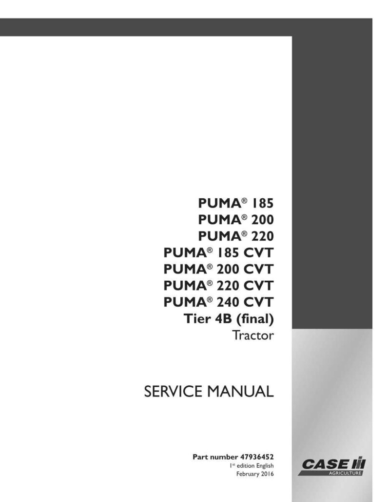May include: A white service manual for Case IH tractors. The cover lists PUMA models 185, 200, 220, 185 CVT, 200 CVT, 220 CVT, and 240 CVT. The manual includes the text "Tier 4B (final) Tractor" and "SERVICE MANUAL".