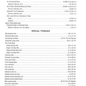 Peut inclure: Une page imprim&eacute;e avec des sp&eacute;cifications techniques pour un arbre &agrave; cames. Le document comprend des mesures en millim&egrave;tres et des couples en Newton-m&egrave;tres. Le texte inclut "SPECIAL TORQUES" et "Revised 2-92 Printed in U.S.A."