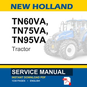 New Holland Tn60va, Tn75va, TN95VA Tractor Service Repair Workshop Manual PDF | Instant PDF Download image 1