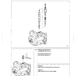 May include: Diagram of a pressure cut-off valve with exploded view and repair instructions. The image includes text in English and German, detailing the sealing process and assembly checks. The diagram shows various mechanical components.