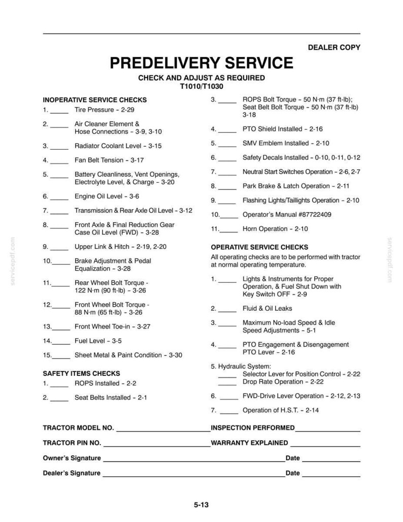 New Holland T1010, T1030, 230GM Tractor Operator Owners Operation Manual | Instant Pdf Download image 11