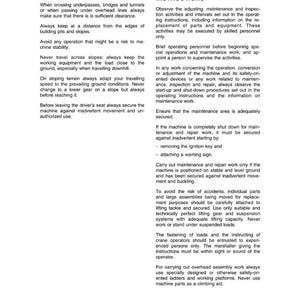 Puede incluir: Una p&aacute;gina de un manual t&eacute;cnico titulada "TECHNICAL HANDBOOK". El texto proporciona instrucciones de seguridad de mantenimiento, incluyendo la seguridad de la m&aacute;quina y la observaci&oacute;n de los procedimientos de seguridad.