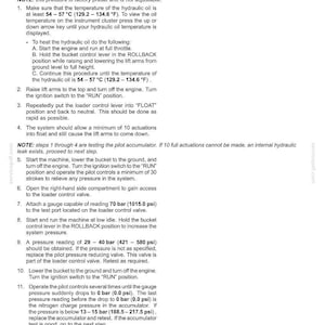 May include: A technical document detailing procedures for checking a pilot solenoid valve block. Instructions include steps for pressure checks, temperature monitoring, and valve operation, with measurements in psi and Fahrenheit.