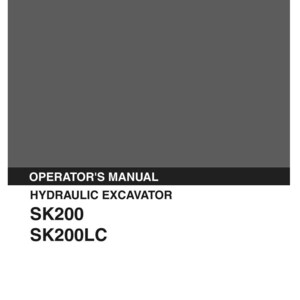 Kobelco SK200, SK200LC Hydraulic Excavator Operator Owners Operation Manual | Instant PDF Download 画像 2