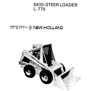 May include: An operator's manual for a Sperry New Holland L-775 skid-steer loader. The cover features black text on a white background, including the title, model number, brand name, the word REPRINTED, and the number 42657510 at the bottom.