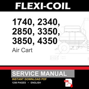 Manual de servicio y reparación para carros neumáticos Flexi-Coil 1740, 2340, 2850, 3350, 3850 y 4350 / Descarga instantánea en PDF imagen 1