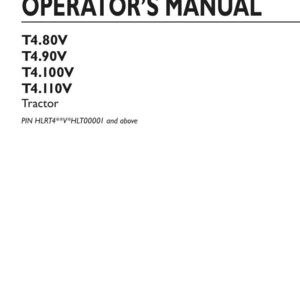 Instrukcja obsługi ciągnika New Holland T4.80v, T4.90v, T4.100v, T4.110V | Natychmiastowe pobranie pliku PDF zdjęcie 3