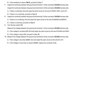 May include: A document titled "Electrical systems - FAULT CODES" with troubleshooting steps for a P2 pressure sensor. Instructions include measuring resistance, checking continuity, and voltage measurements. The document is dated 20/01/2016.