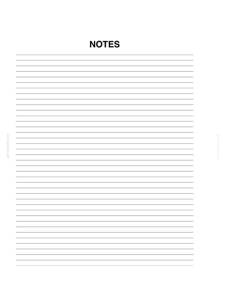 May include: A white notepad with horizontal gray lines and the word "NOTES" at the top. The notepad is blank and ready for writing. The lines are evenly spaced.