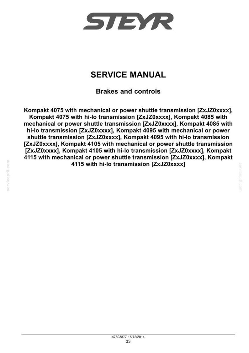 Steyr Kompakt 4075, 4085, 4095, 4105, Kompakt 4115 Ecotech Tractor Service Repair Workshop Manual | Instant PDF Download | Market: Europe image 6