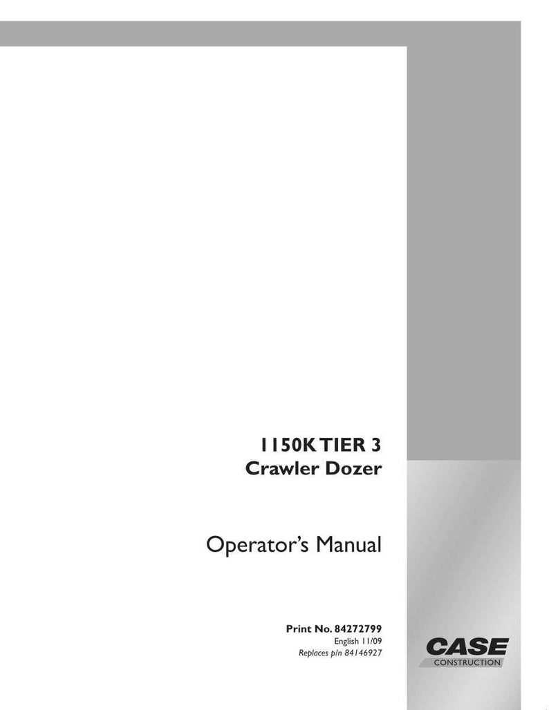 May include: A white Operator's Manual for the 1150K TIER 3 Crawler Dozer. The cover includes the text "Operator's Manual" and the Case Construction logo. Print No. 84272799, English 11/09.
