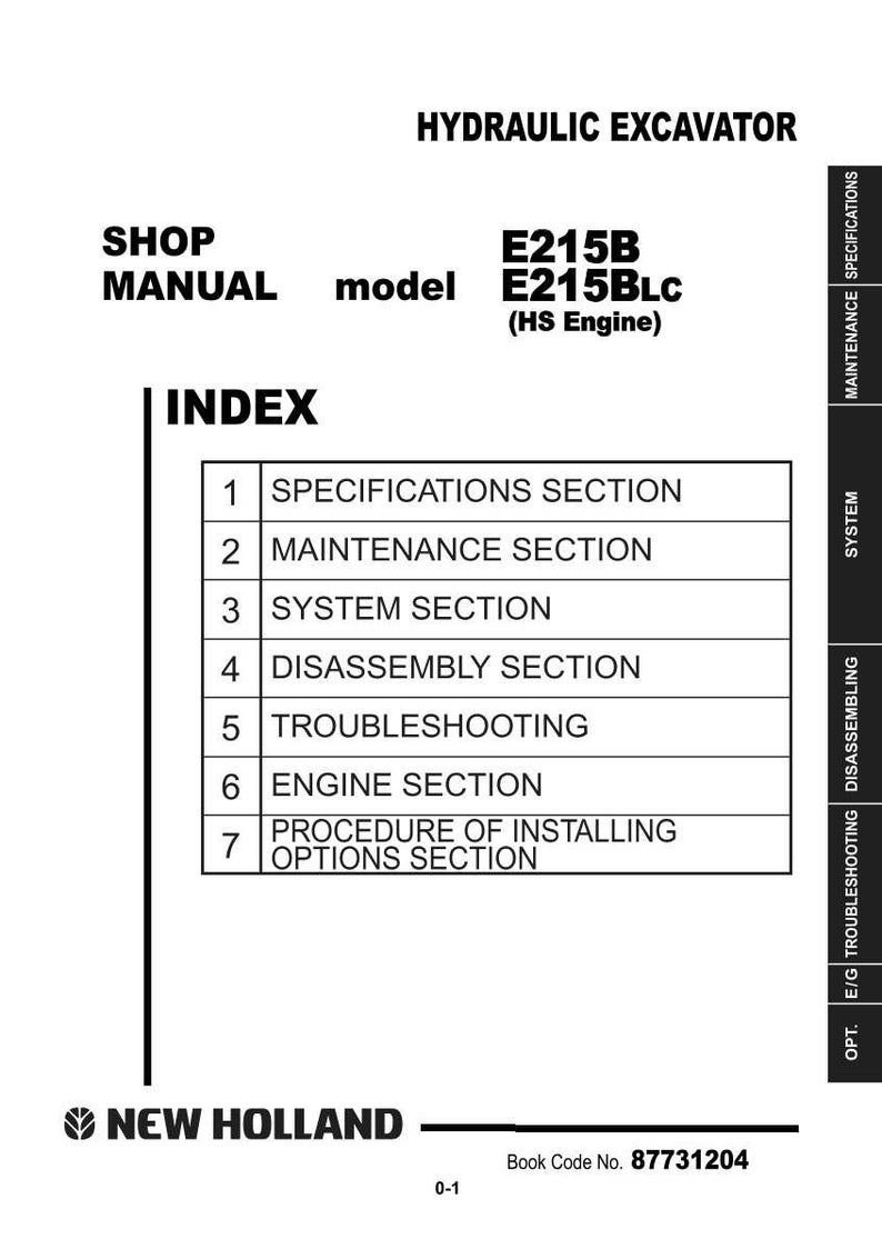 New Holland E215b, E215BLC (HS Engine) Hydraulic Excavator Service Repair Workshop Manual | Instant PDF Download image 3