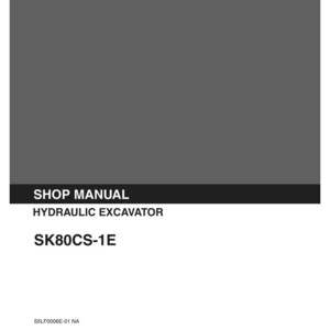 Kobelco SK80CS-1E Hydraulic Excavator Service Repair Workshop Manual | Instant PDF Download image 3