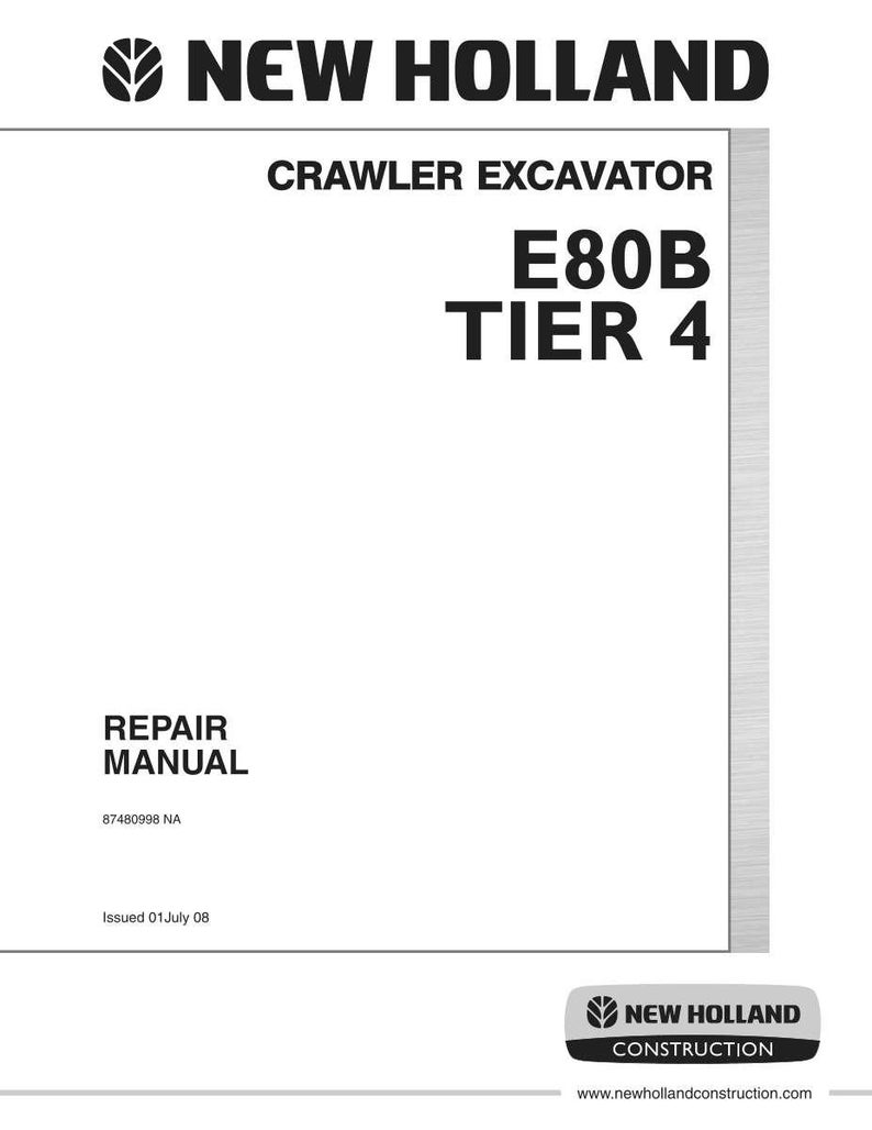 New Holland E80B Tier 4 bandgrävmaskin, service och reparation, verkstadsmanual | Direkt PDF-nedladdning bild 3