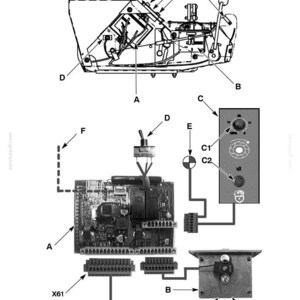 K&ouml;nnte beinhalten: Diagramm elektrischer Komponenten, einschlie&szlig;lich einer Leiterplatte, Schaltern und Anschl&uuml;ssen. Das Diagramm ist mit Buchstaben und Zahlen beschriftet und enth&auml;lt den Text "SECTION 55 - ELECTRICAL SYSTEMS - CHAPTER 1".