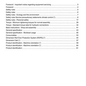 May include: A page from a manual titled "Contents" with the heading "INTRODUCTION." The table of contents lists various topics, including safety rules, torque specifications, and product identification. The document is dated 23/06/2017.