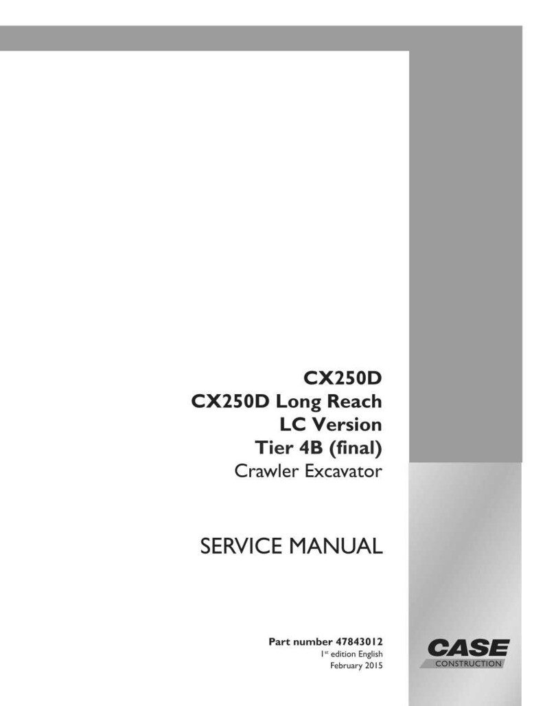 May include: A white service manual with gray accents. The cover features the text "CX250D Long Reach LC Version Tier 4B (final) Crawler Excavator SERVICE MANUAL". The Case Construction logo is in the bottom right.