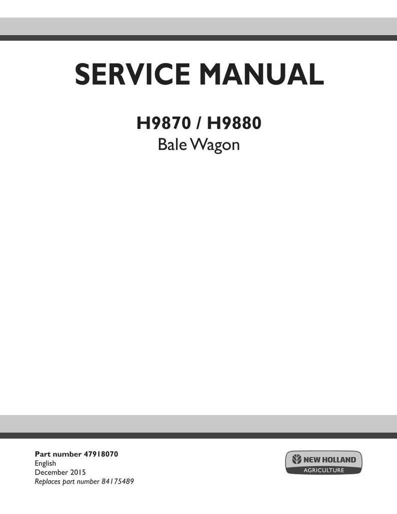 New Holland H9870, H9880 Balvagn Service Reparation Verkstadsmanual | Direkt PDF-nedladdning | Marknad: Nordamerika bild 3