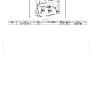May include: Diagram of electrical system components, including connectors and wiring. The image shows a detailed illustration of a horn system, labeled with part numbers and specifications. Text includes "CONNECTOR CN.D57: HORN HIGH (RIGHT) (Male)".