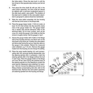 Op de afbeelding: Diagram uit een handleiding met de montage van stuurcomponenten. Bevat genummerde onderdelen, tekstinstructies en een gedetailleerde explosietekening. De tekst bevat metingen in millimeters.