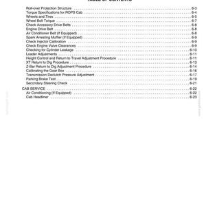 Puede incluir: Una p&aacute;gina de manual titulada "Cap&iacute;tulo 6 - Mantenimiento y Ajustes". La tabla de contenidos enumera temas como "Ruedas y neum&aacute;ticos", "Correa de transmisi&oacute;n del motor" y "Aire acondicionado (si est&aacute; equipado)".