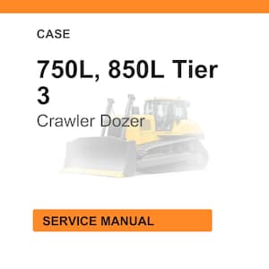May include: Image of a Case 750L, 850L Tier 3 Crawler Dozer. The image includes the text "CASE" at the top, followed by the model information. Below the model information is the text "Crawler Dozer". At the bottom is an orange rectangle with the text "SERVICE MANUAL".