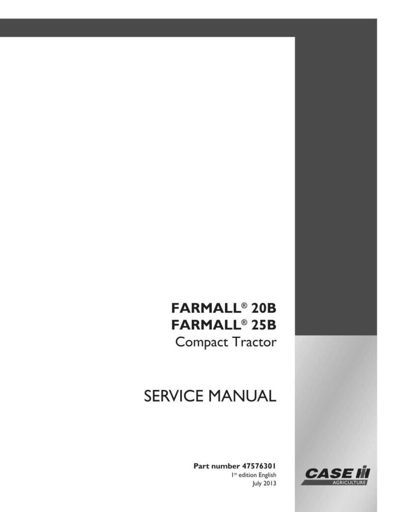 May include: A white service manual for FARMALL 20B and 25B compact tractors. The cover features the text "SERVICE MANUAL" and the product names. The Case IH Agriculture logo is in the bottom right corner. Part number 47576301 is visible.