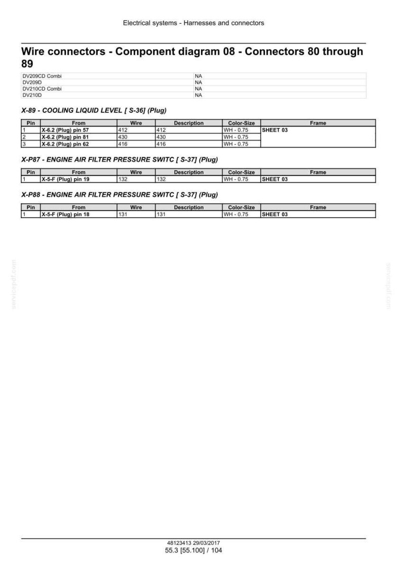 Case Construction DV209D, DV210D, DV209CD Combi, DV210CD Combi Tier 4B (slutlig) Dubbelvalskomprimator Servicemanual Pdf-nedladdning bild 8