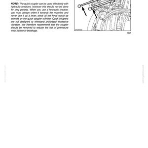 May include: An illustration from a manual showing operating instructions. The image includes a diagram of a machine component with arrows pointing to valve levers. Text at the top reads "SECTION 5 - OPERATING INSTRUCTIONS".