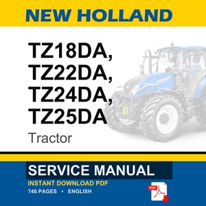 Manuale di officina per la riparazione e la manutenzione dei trattori New Holland TZ18DA, TZ22DA, TZ24DA, TZ25DA / Download PDF immediato immagine 1