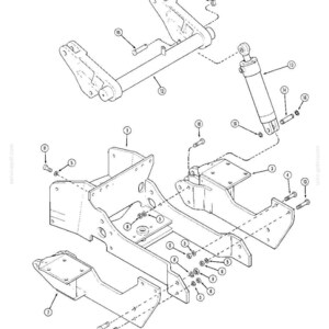 May include: A detailed black and white diagram of heavy machinery components, such as brackets, a cylinder, and bolts. The image includes labels and dashed lines to show how the parts fit together. The text "Figure 3" is at the bottom.
