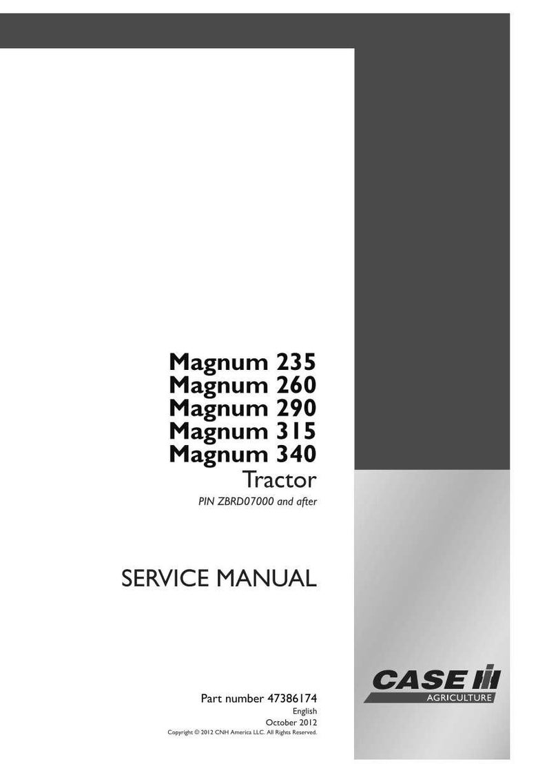 Case Magnum 235, 260, 290, 315, 340 Traktor Service Reparation Verkstadsmanual PDF | Direkt PDF Nedladdning bild 3