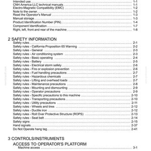 May include: A white document page with the title "Contents" at the top. The document is a table of contents for a manual, listing various sections such as "General Information" and "Safety Information."