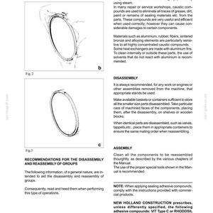 May include: A page from a manual with diagrams and text detailing the disassembly, cleaning, and reassembly of mechanical components. Includes illustrations of circular parts and instructions for maintenance and repair.