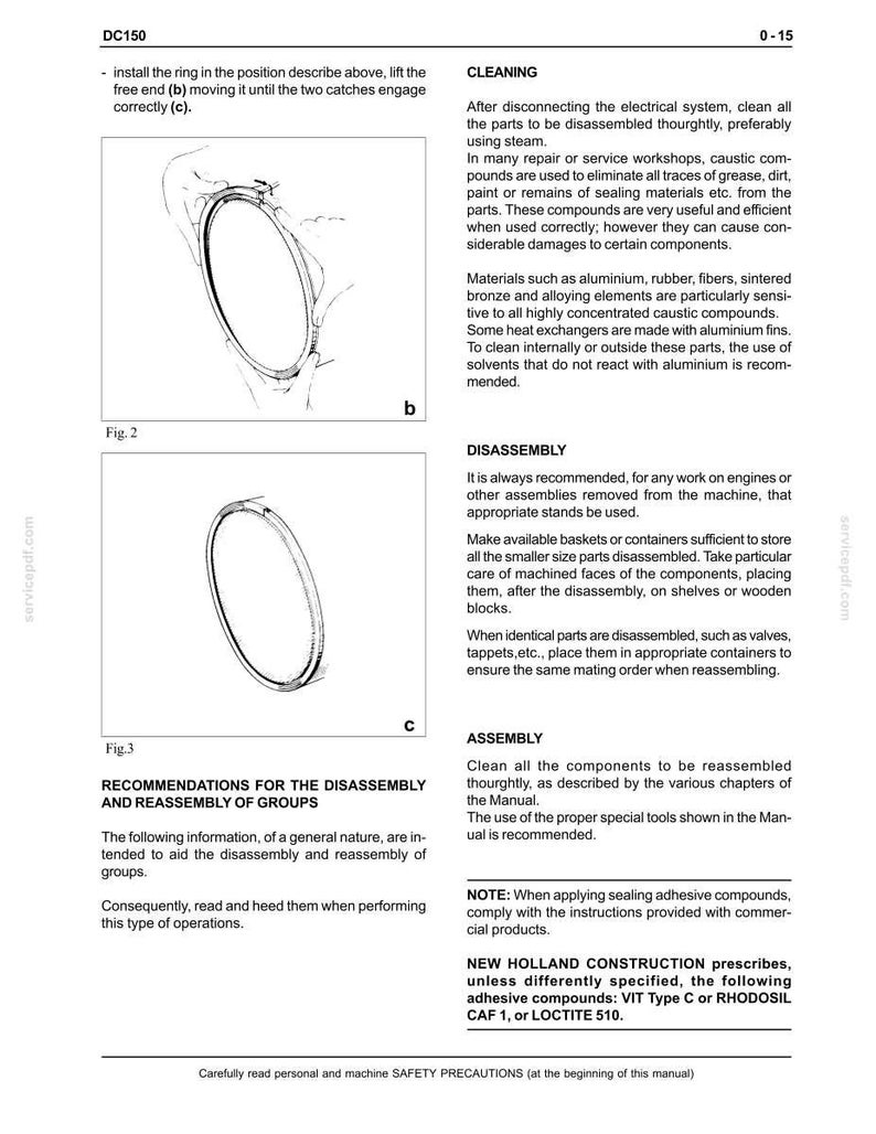 May include: A page from a manual with diagrams and text detailing the disassembly, cleaning, and reassembly of mechanical components. Includes illustrations of circular parts and instructions for maintenance and repair.