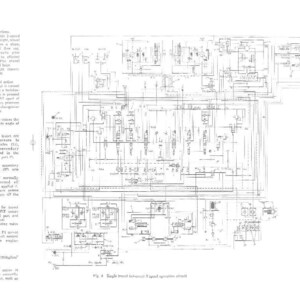 May include: A technical document page featuring a black and white schematic diagram of a 2-speed travel circuit. The page includes detailed text descriptions labeled 4.2 TRAVEL CIRCUIT and 4.2.1 2-SPEED OPERATION CIRCUIT FOR TRAVEL.
