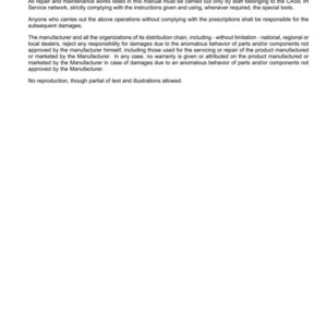 May include: A page from a manual with the title "Foreword" and "IMPORTANT INFORMATION". The text details repair and maintenance instructions, liability, and reproduction restrictions. The document is dated 06/06/2011.