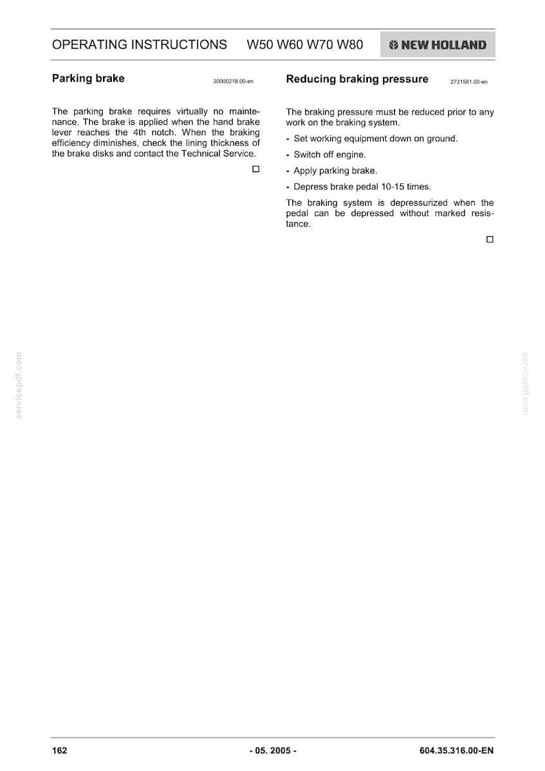 New Holland W50, W60, W70, W80 Wheel Loader Operator Owners Operation Manual | Instant Pdf Download image 8