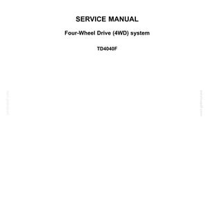 May include: A white page with the "NEW HOLLAND AGRICULTURE" logo at the top. The text "SERVICE MANUAL" is below the logo, followed by "Four-Wheel Drive (4WD) system" and "TD4040F". The bottom of the page has a date and page number.