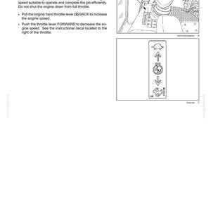 K&ouml;nnte beinhalten: Eine Seite aus einem technischen Handbuch mit dem Titel 3 - CONTROLS AND INSTRUMENTS, die einen Handgashebel zeigt. Sie enth&auml;lt eine Abbildung eines Hebels mit der Nummer 2 und einen vertikalen Aufkleber mit Schildkr&ouml;ten-, Motor- und Hasensymbol.