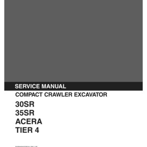 Kobelco 30SR, 35SR Acera kompakt bandgrävmaskin Tier 4 service- och reparationshandbok för verkstad | Direkt PDF-nedladdning bild 2