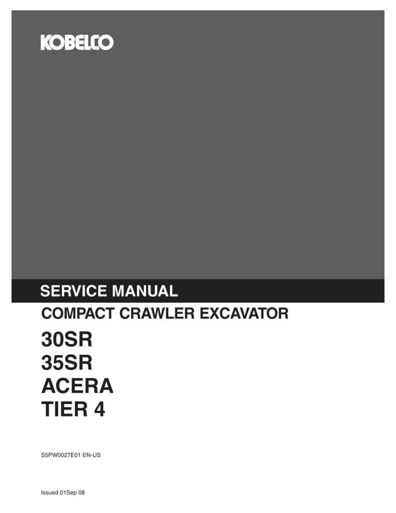 Kobelco 30SR, 35SR Acera kompakt bandgrävmaskin Tier 4 service- och reparationshandbok för verkstad | Direkt PDF-nedladdning bild 2